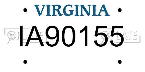 IA90155 Virginia License Plate