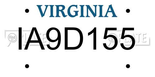 IA9D155 Virginia License Plate