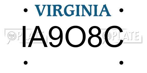 IA9O8C Virginia License Plate