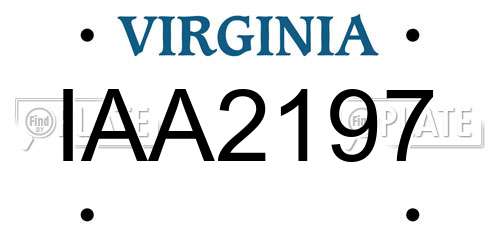 IAA2197 Virginia License Plate