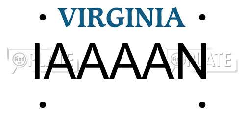 IAAAAN Virginia License Plate