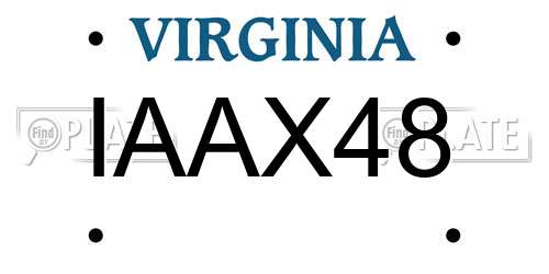 IAAX48 Virginia License Plate