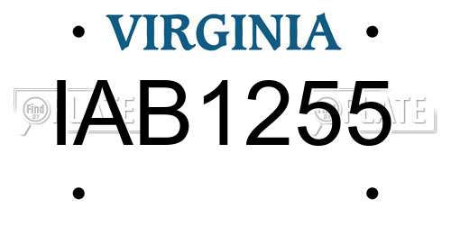 IAB1255 Virginia License Plate