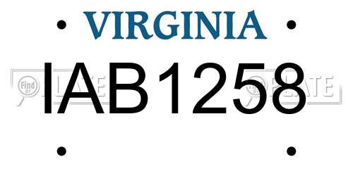 IAB1258 Virginia License Plate