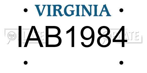 IAB1984 Virginia License Plate