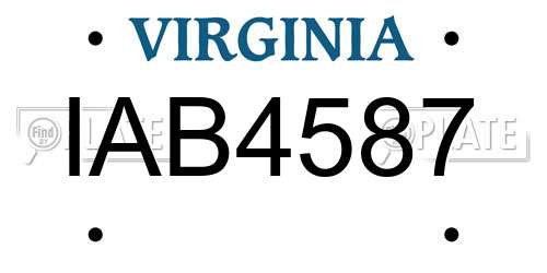 IAB4587 Virginia License Plate