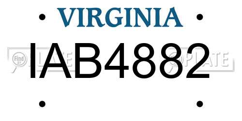 IAB4882 Virginia License Plate