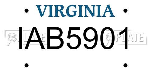 IAB5901 Virginia License Plate