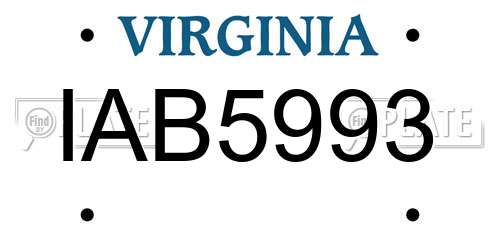 IAB5993 Virginia License Plate