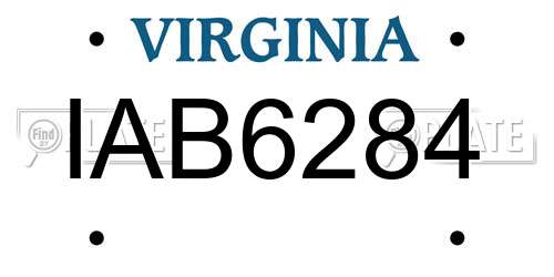 IAB6284 Virginia License Plate