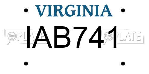 IAB741 Virginia License Plate