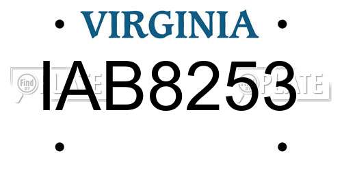 IAB8253 Virginia License Plate