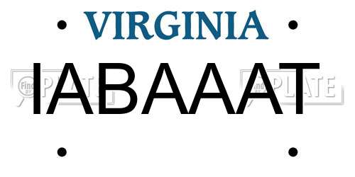 IABAAAT Virginia License Plate