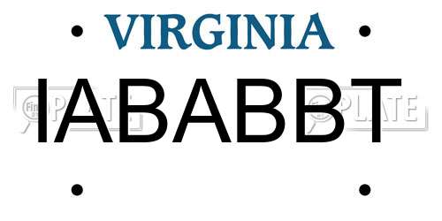IABABBT Virginia License Plate