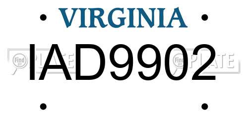 IAD9902 Virginia License Plate