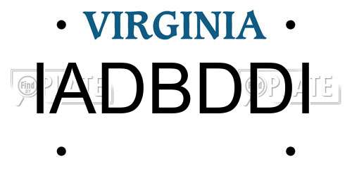 IADBDDI Virginia License Plate