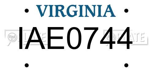 IAE0744 Virginia License Plate