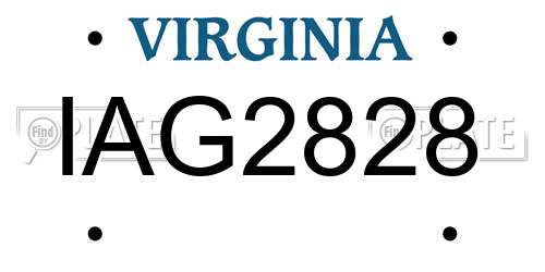 IAG2828 Virginia License Plate