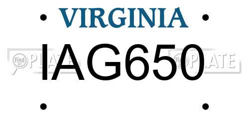IAG650 Virginia License Plate