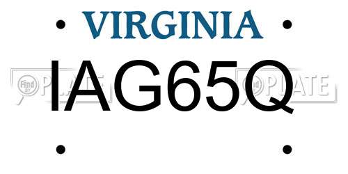 IAG65Q Virginia License Plate