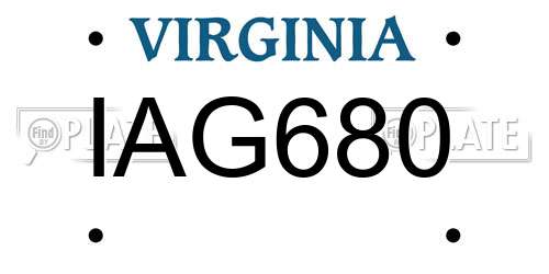 IAG680 Virginia License Plate