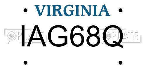 IAG68Q Virginia License Plate