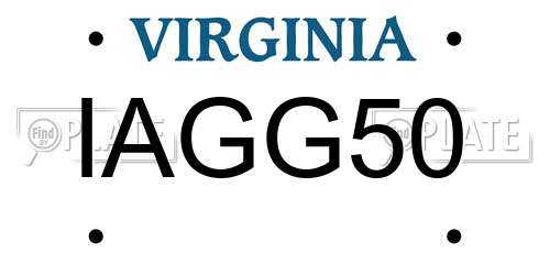 IAGG50 Virginia License Plate