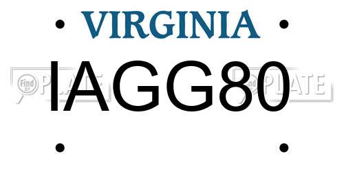IAGG80 Virginia License Plate