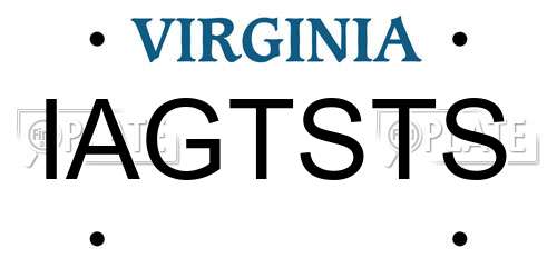 IAGTSTS Virginia License Plate