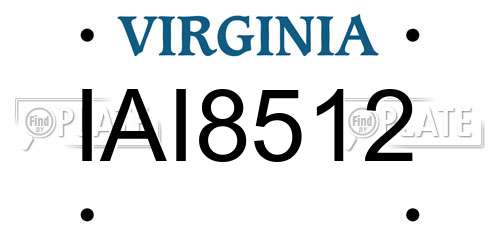 IAI8512 Virginia License Plate