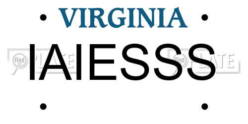 IAIESSS Virginia License Plate