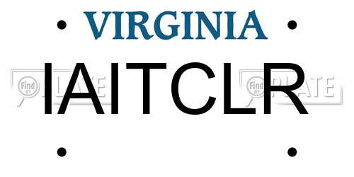 IAITCLR Virginia License Plate