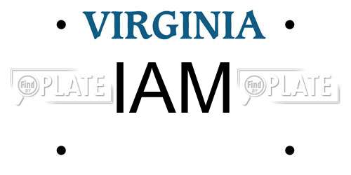IAM Virginia License Plate