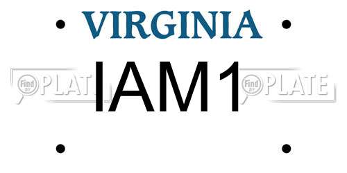 IAM1 Virginia License Plate