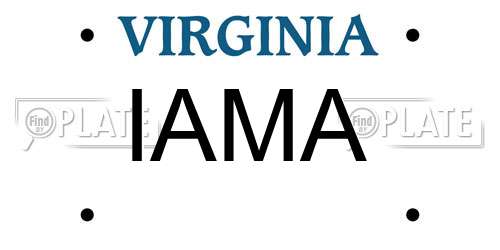 IAMA Virginia License Plate