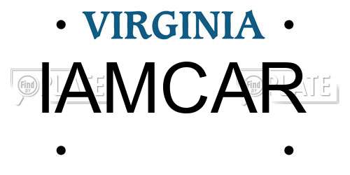 IAMCAR Virginia License Plate