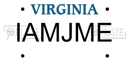 IAMJME Virginia License Plate