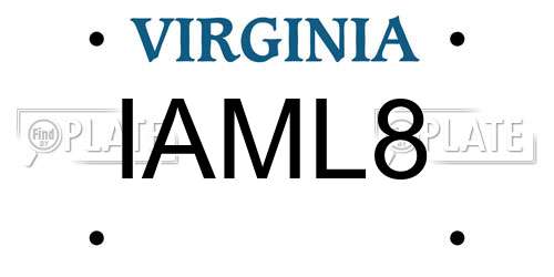 IAML8 Virginia License Plate