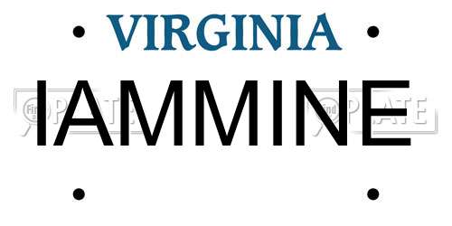IAMMINE Virginia License Plate