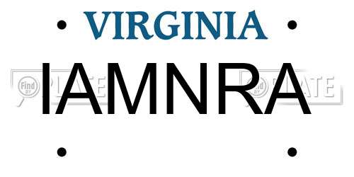 IAMNRA Virginia License Plate