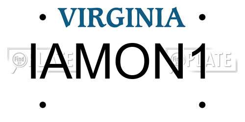 IAMON1 Virginia License Plate