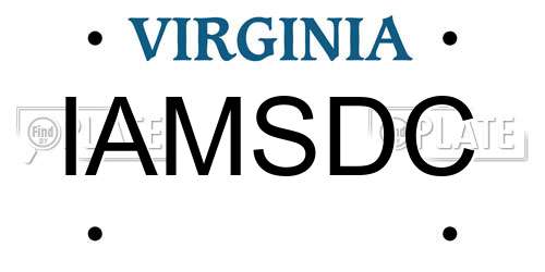 IAMSDC Virginia License Plate