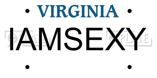IAMSEXY Virginia License Plate