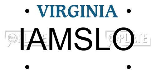 IAMSLO Virginia License Plate