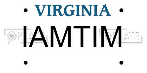 IAMTIM Virginia License Plate
