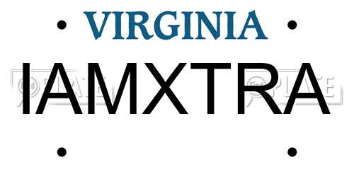 IAMXTRA Virginia License Plate