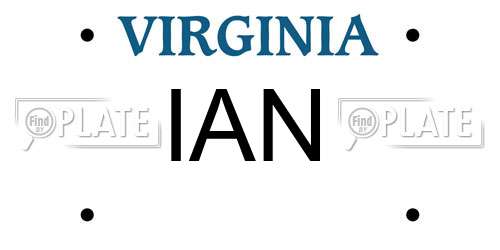 IAN Virginia License Plate