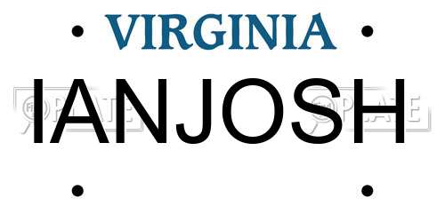 IANJOSH Virginia License Plate
