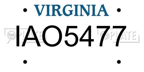 IAO5477 Virginia License Plate