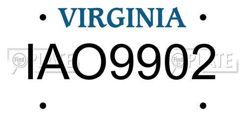 IAO9902 Virginia License Plate